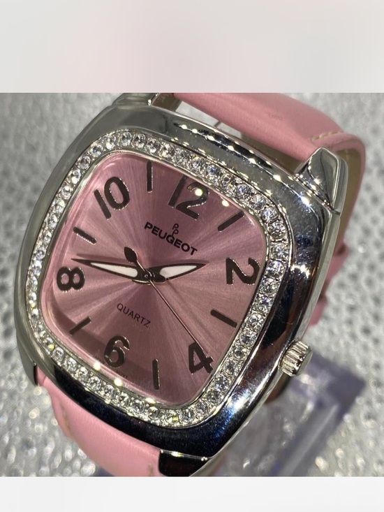 Peugeot Accessories - *** Peugeot  ^^^ Women's Pink “ Iced Crystal-Trim Quartz Watch ***